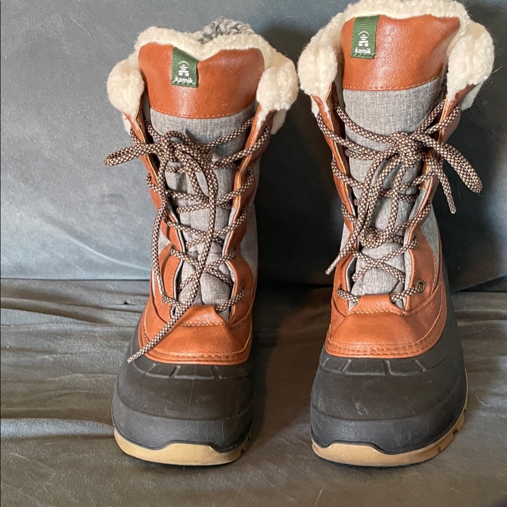 Kamik Brown and Grey Winter Boots